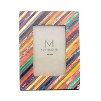 Banka Mundi 4x6 Multicolor Picture Frame - Bone, Wood Handmade