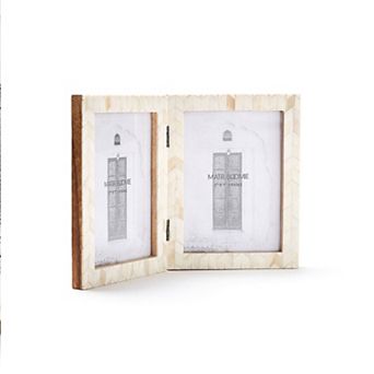 Artemis 5x7 Double Picture Frame - Bone