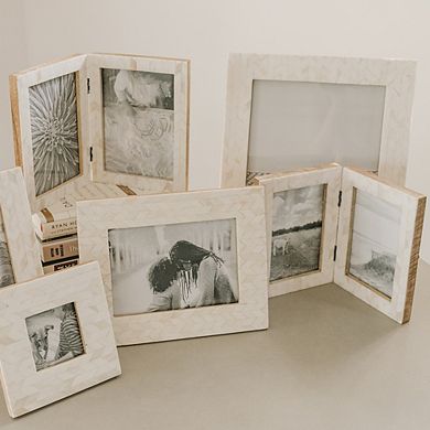 Artemis 5x7 Double Picture Frame - Bone