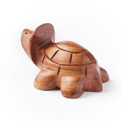 Turtle Eyeglasses Holder/Stand - Hand Carved Indian Rosewood