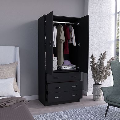 Taly Double Door Armoire Black
