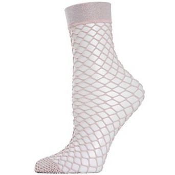 Women's All Net Shimmery Glitter Fishnet Anklet Sock