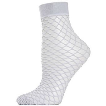 Women's All Net Shimmery Glitter Fishnet Anklet Sock