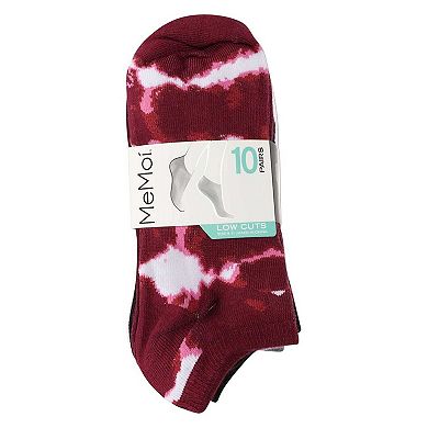 Women's 10 Pair Pack Tie Dye/Solid Low Cut Socks