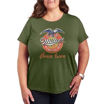 Plus Size Miller High Life Vintage Eagle Logo Graphic Tee