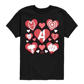 Boys 8-20 Marvel The Avengers Valentine's Icons Graphic Tee