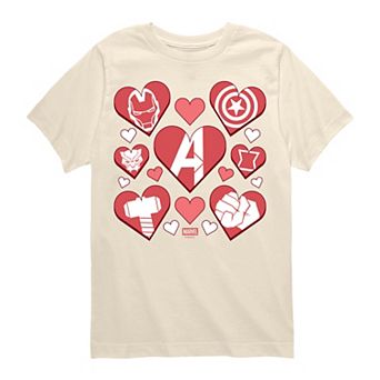 Boys 8-20 Marvel The Avengers Valentine's Icons Graphic Tee