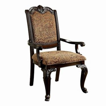 Classic Style Transitional Arm Chair, Cherry Brown