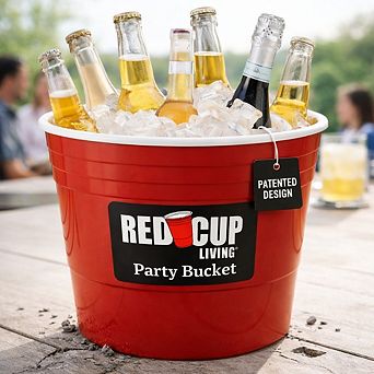 Reusable Red Party Bucket, Ice Bucket, Wine Cooler, Kitchen Set, Champagne Wine Beer Bucket