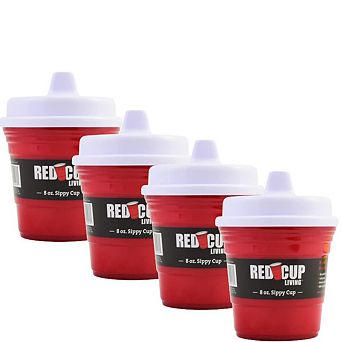 Red Cup Living Baby Trainer Sippy Cups 8 Oz Pack Toddler Cups - Pack of 4