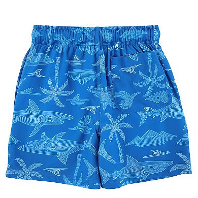 Boys 4-12 Caribbean Joe Print Swim Bottoms