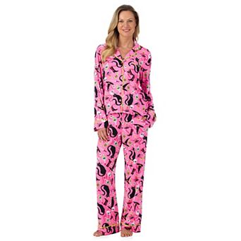 Women's Beauty Sleep Social Halloween Cozy Long Sleeve Pajama Top & Pajama Bottoms Set