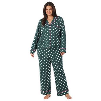 Plus Size Beauty Sleep Social Halloween Cozy Long Sleeve Pajama Top & Pajama Bottoms Set