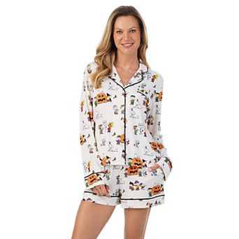 Women's Beauty Sleep Social Halloween Peanuts 2 pc Pajama Top & Pajama Bottoms Set