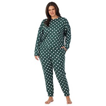 Plus Size Beauty Sleep Social Halloween Cozy Long Sleeve Pajama Top & Pajama Joggers Set