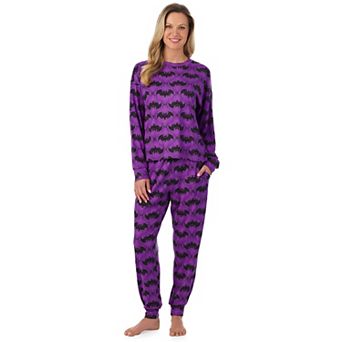 Women's Beauty Sleep Social Halloween Cozy Long Sleeve Pajama Top & Pajama Joggers Set