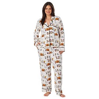 Plus Size Beauty Sleep Social Halloween Peanuts Pajama Top & Pajama Bottoms Set