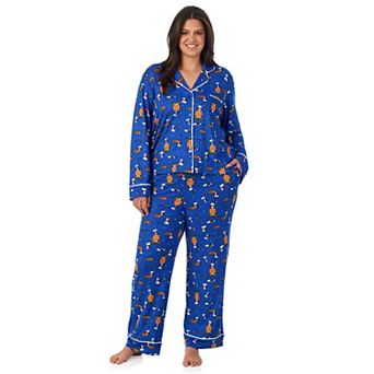 Plus Size Beauty Sleep Social Halloween Peanuts Pajama Top & Pajama Bottoms Set