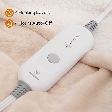Westinghouse Heated Flannel & Sherpa Throw Blanket