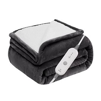 Westinghouse Heated Flannel & Sherpa Throw Blanket