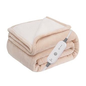 Westinghouse Heated Flannel & Sherpa Throw Blanket
