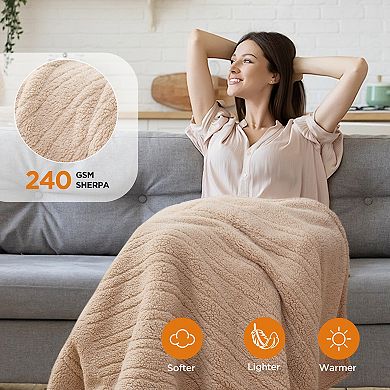 Westinghouse Heated Sherpa Throw Blanket