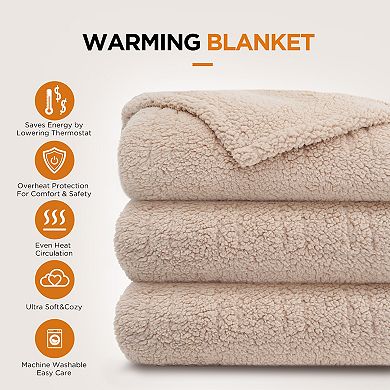 Westinghouse Heated Sherpa Throw Blanket