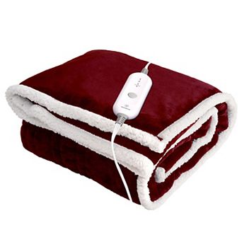 Westinghouse Heated Flannel & Sherpa Throw Blanket with Sleeves & Footsac