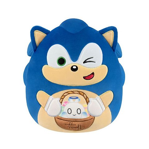 Детские мягкие игрушки Squishmallows Sonic the Hedgehog Holding Chao Easter Basket 8-inch Plush Toy