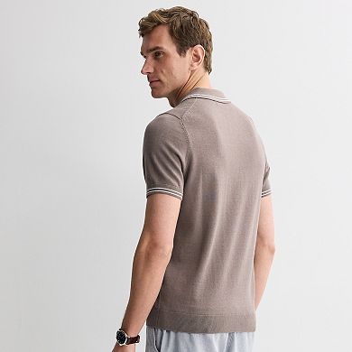 Men's Apt. 9 Textured Stitch Short Sleeve Sweater Polo