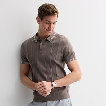 Men's Apt. 9® Textured Stitch Short Sleeve Sweater Polo