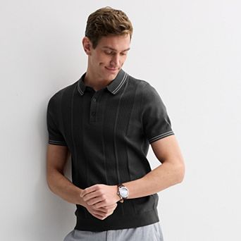 Men's Apt. 9® Textured Stitch Short Sleeve Sweater Polo