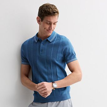 Men's Apt. 9® Textured Stitch Short Sleeve Sweater Polo