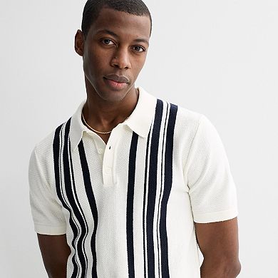 Men's Apt. 9® Short Sleeve Striped Sweater Polo