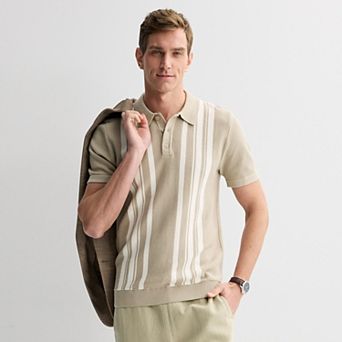 Men's Apt. 9® Short Sleeve Striped Sweater Polo