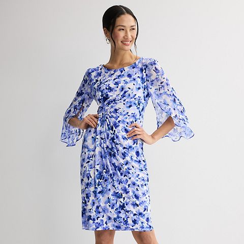 Женские платья Studio Connection Chiffon Printed Side Drape Dress