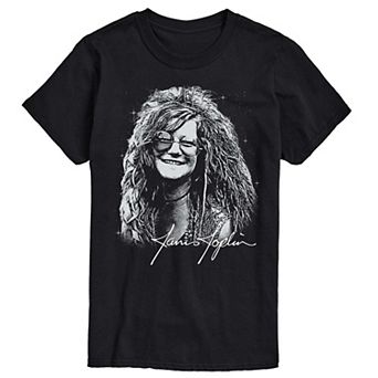 Men's Janis Joplin Oversized Distressed Graphic Tee