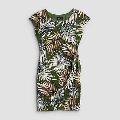 Women's Studio Connection Printed Cap Sleeve Side Tie Skirt Dress