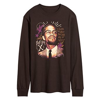 Men's Malcolm X Sketch Long Sleeve Graphic Tee