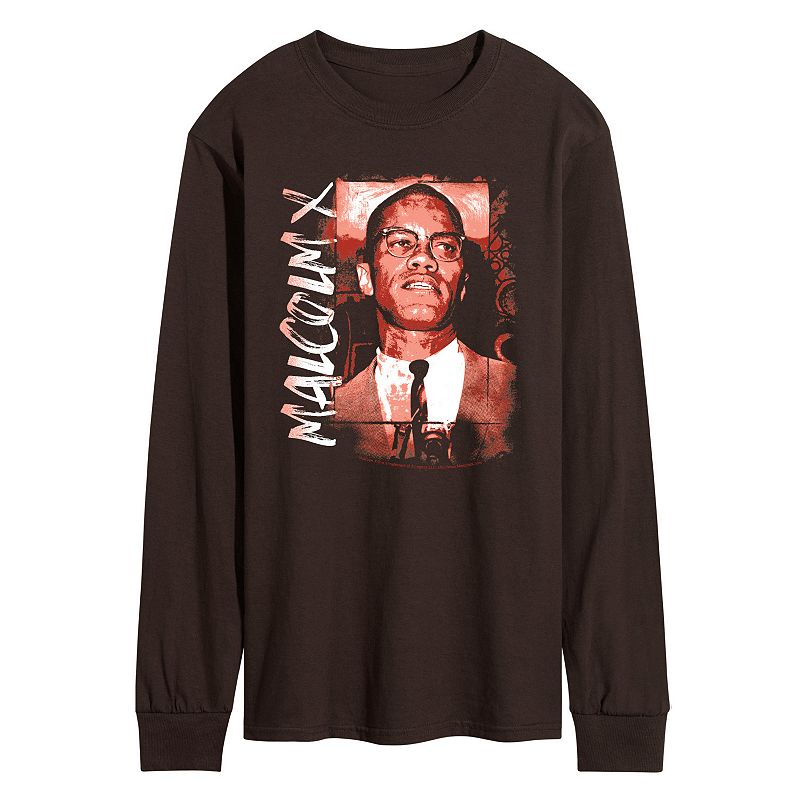 Men's Malcolm X Paint Long Sleeve Graphic Tee, 