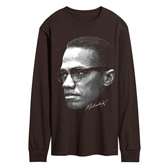 Men's Malcolm X Portrait Long Sleeve Graphic Tee