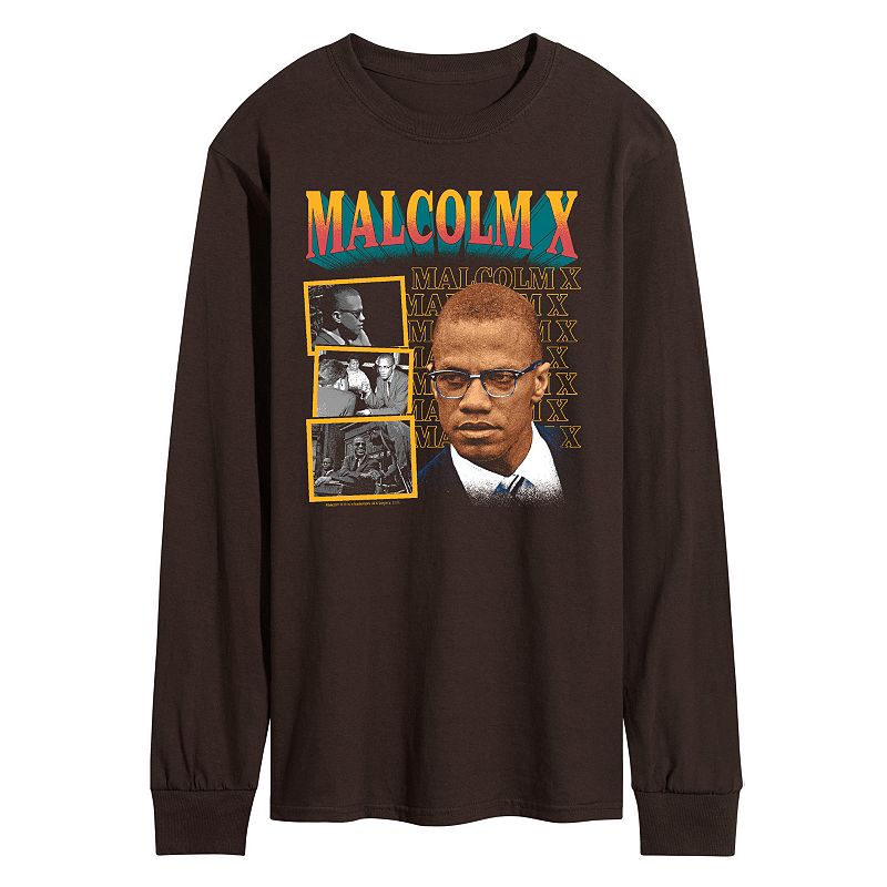 Men's Malcolm X Grid Long Sleeve Graphic Tee, 