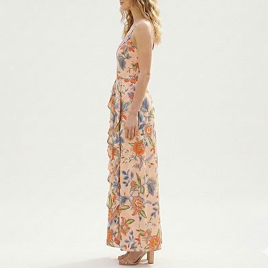 Women's Maison Tara Floral Ruffle Skirt Maxi Dress