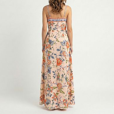 Women's Maison Tara Floral Ruffle Skirt Maxi Dress