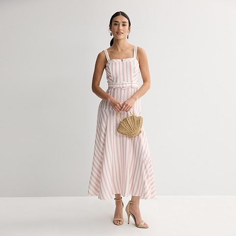 Женские платья Maison Women's Maison Tara Stripe Belted Midi Dress