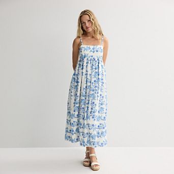 Women's Maison Tara Floral Print Babydoll Midi Dress
