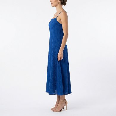 Women's Maison Tara Stripe Texture Fit & Flare Midi Dress