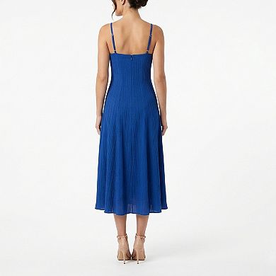 Women's Maison Tara Stripe Texture Fit & Flare Midi Dress
