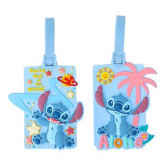 Jacmel Disney Stitch Light Blue Tropical Luggage Tag 2 pc Set
