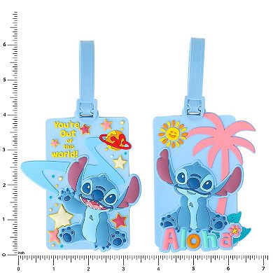 Jacmel Disney Stitch Light Blue Tropical Luggage Tag 2-pc. Set
